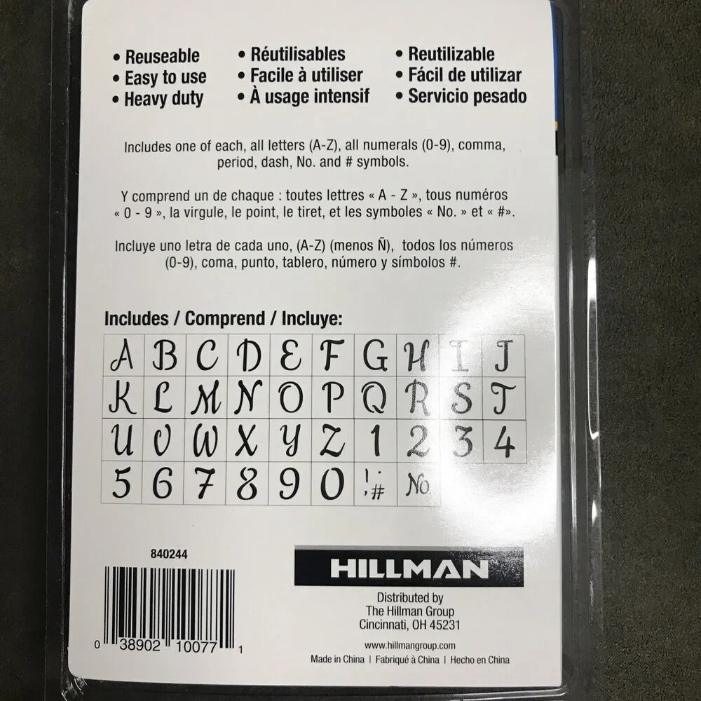 Hillman 4 inch Script Reusable‎ Decor Stencils #840244 Letters Numbers